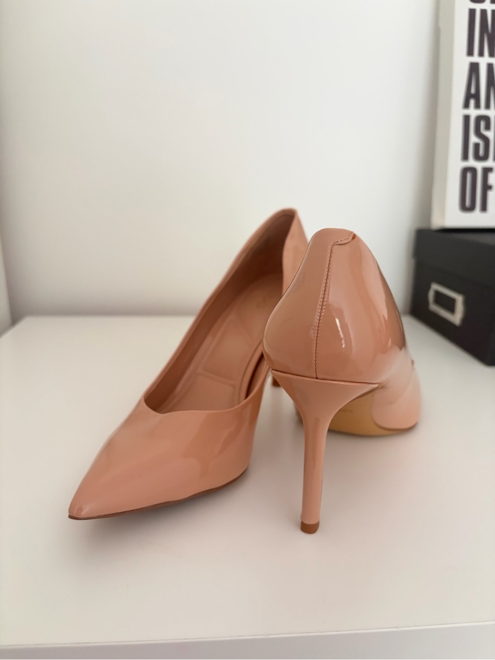 Aldo Nude Patent Pointed-Toe Stiletto Pumps, Size 8-8,5
